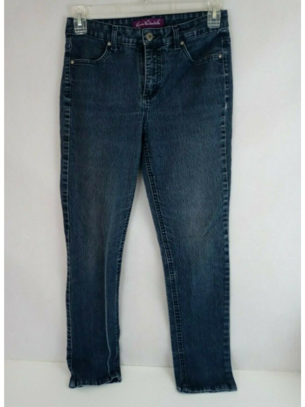 Gloria Vanderbilt Distressed Whiskered Dark Wash Jeans Size 6